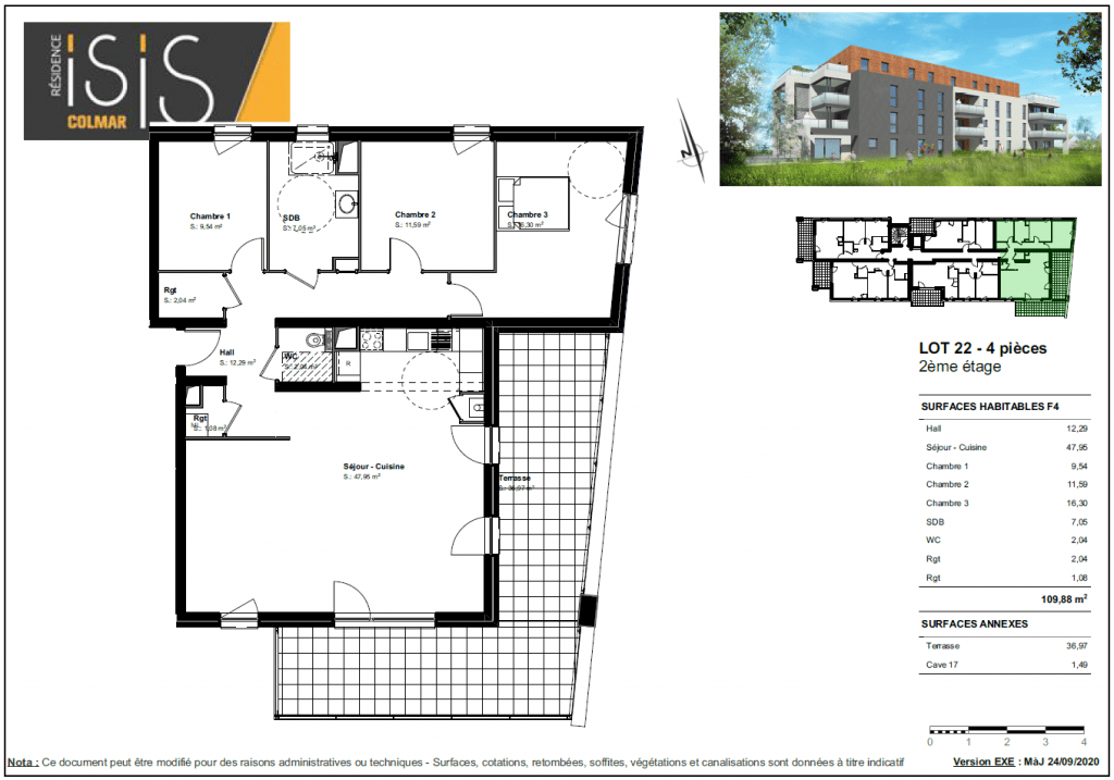 Plan appartement résidence isis